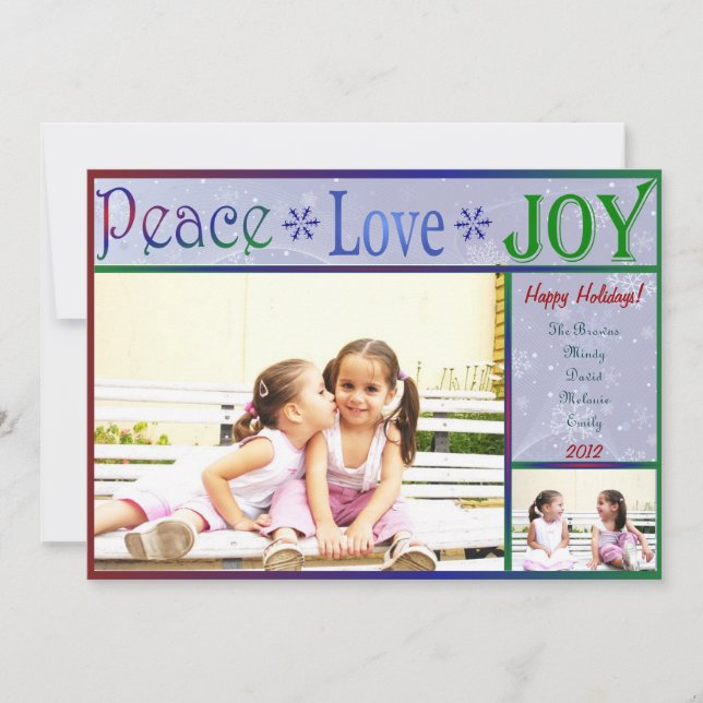 Tarjeta de la foto del navidad de la alegría del (Anverso)