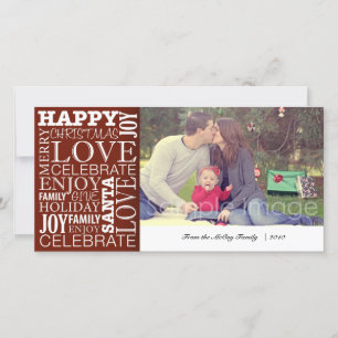 Tarjeta de la foto del navidad de la familia