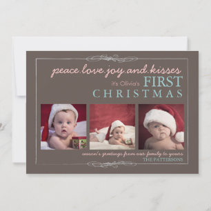 Tarjeta de la foto del navidad del bebé de la
