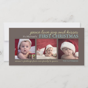 Tarjeta de la foto del navidad del bebé de la