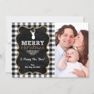 Tarjeta de la foto del navidad del control del