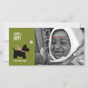 Tarjeta de la foto del navidad del escocés
