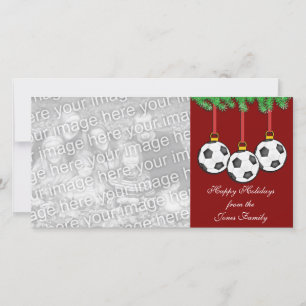 Tarjeta de la foto del navidad del fútbol