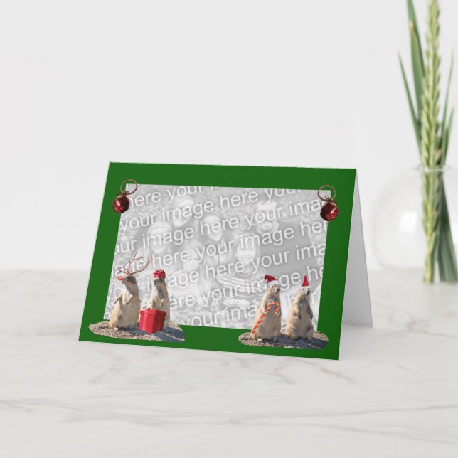 Tarjeta de la foto del navidad del perro de las (Anverso)