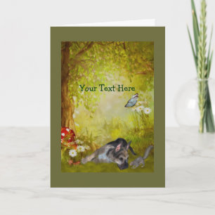 Tarjeta de la foto del perro de la fantasía del