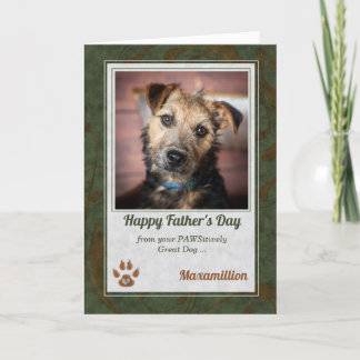 Tarjeta de la foto verde del Día de los Padres Perros