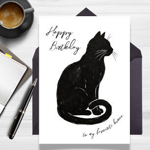 Tarjeta De la Gata a mi Humano Favorito Cumpleaños