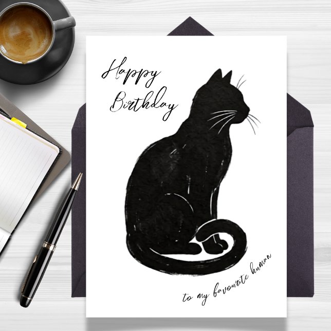 Tarjeta De la Gata a mi Humano Favorito Cumpleaños (From the Cat To My Favourite Human Birthday Card)