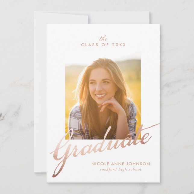 Tarjeta de la graduación de la foto (Anverso)