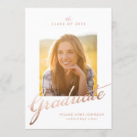 Tarjeta de la graduación de la foto