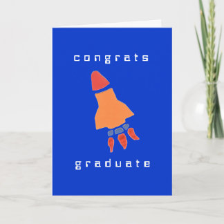 Tarjeta de la graduación del cohete del Kat del