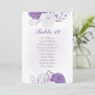 tarjeta de la gráfica botánica romántica morada