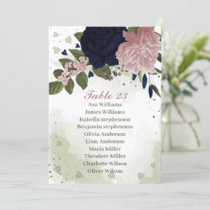 tarjeta de la gráfica color rosa y azul marino