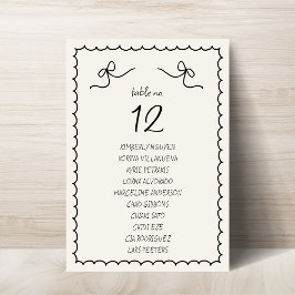 Tarjeta de la gráfica de asiento del Boda francés 