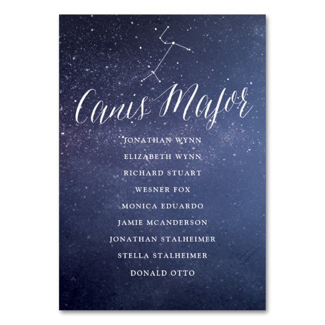 Tarjeta de la gráfica de asiento del Boda Galaxy C (Anverso)