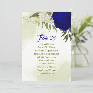 tarjeta de la gráfica de asientos de flores blanca