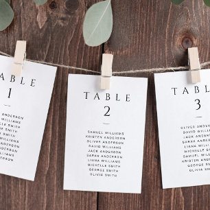 Tarjeta de la gráfica de asientos del Boda Minimal