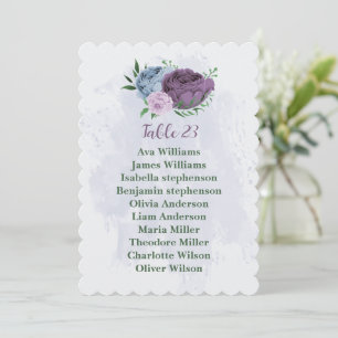 Tarjeta de la gráfica de asientos florales color a