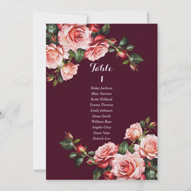 Tarjeta de la gráfica rosa rosa rosa y rojo oscuro (Anverso)