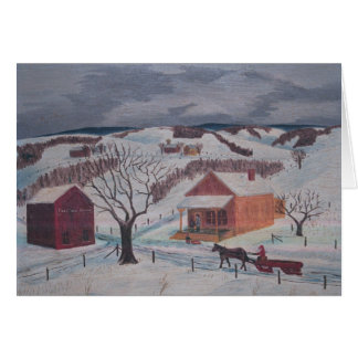 Tarjeta de la granja del invierno de Frips