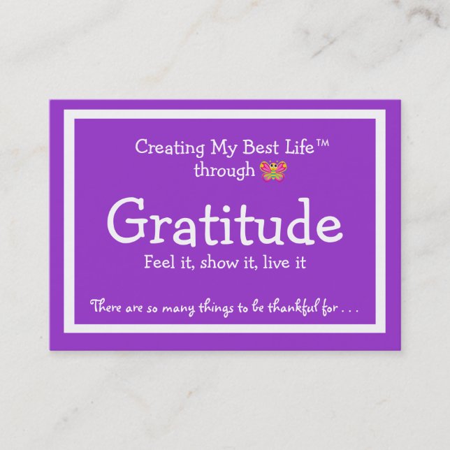 Tarjeta de la gratitud con la mariposa linda (Anverso)