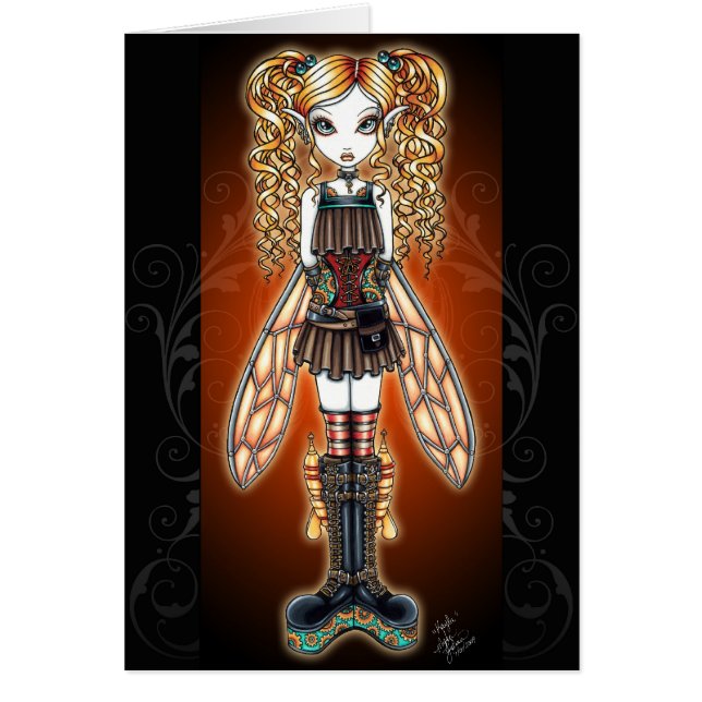 Tarjeta de la hada de "Kayla" Steampunk (Frente)