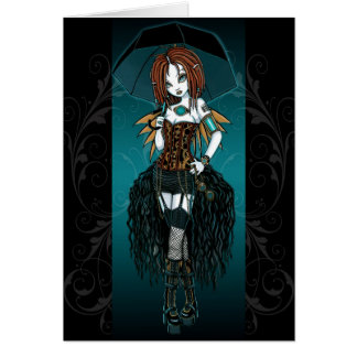 Tarjeta de la hada de Steampunk Cybergoth del