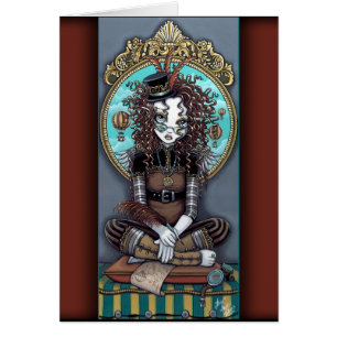 Tarjeta de la hada de Steampunk del Victorian de
