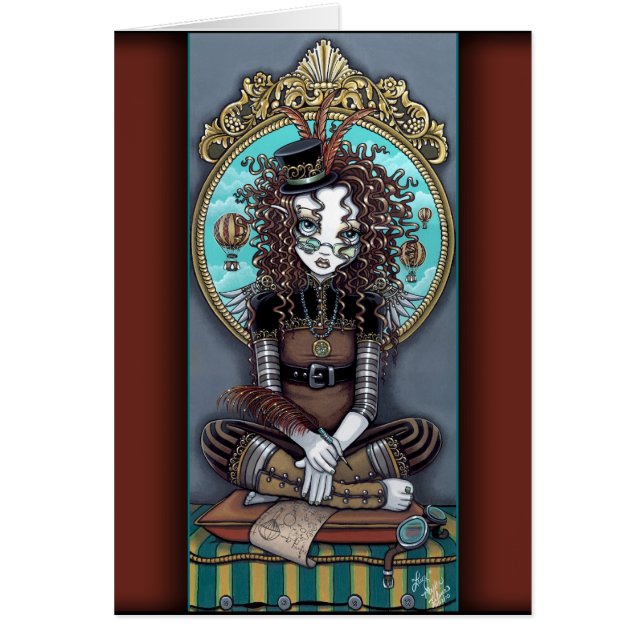 Tarjeta de la hada de Steampunk del Victorian de (Frente)