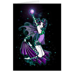 Tarjeta de la hada del arco iris del baile de