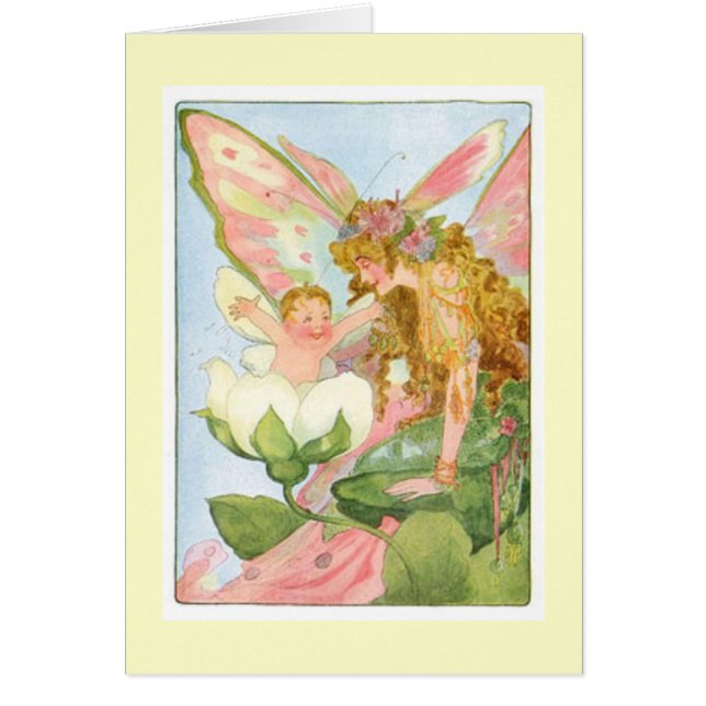 Tarjeta de la hada del bebé de la mañana del (Frente)