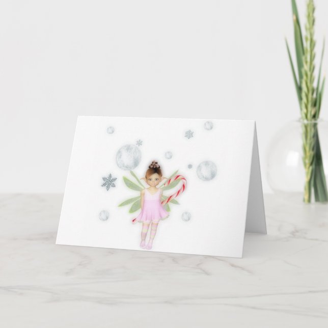 Tarjeta de la hada del caramelo del navidad (Anverso)