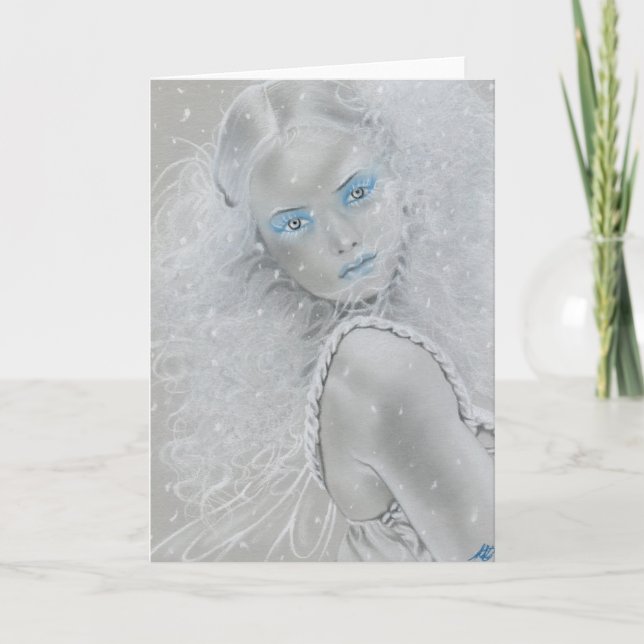 Tarjeta de la hada del copo de nieve (Anverso)