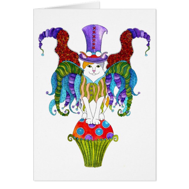 Tarjeta de la hada del gatito (Frente)