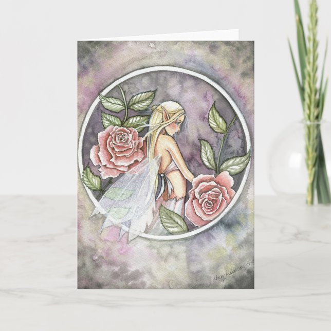 Tarjeta de la Hada Rosa por Molly Harrison (Anverso)