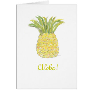 Tarjeta de la hawaiana de la piña