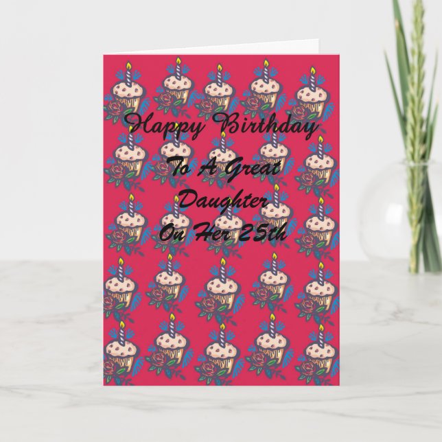 Tarjeta de la hija 25 de cumpleaños (Anverso)