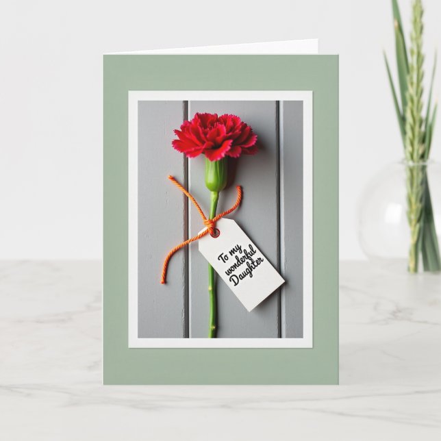 Tarjeta de la hija de flor crimson (Anverso)