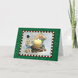 Tarjeta de la hoguera del Corgi Nevado