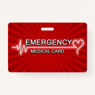 Tarjeta de la identificación de la emergencia