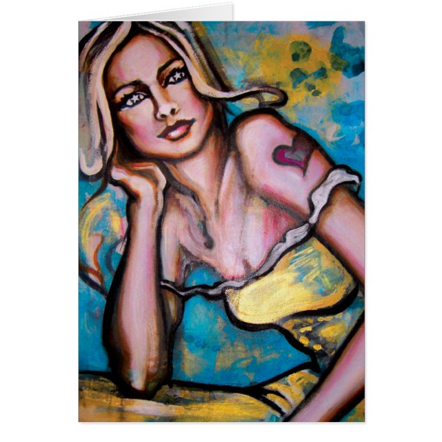 "Tarjeta de la impresión del arte del chica del (Frente)