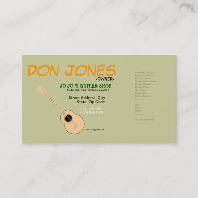 Tarjeta de la industria musical de la tienda de la (Anverso)
