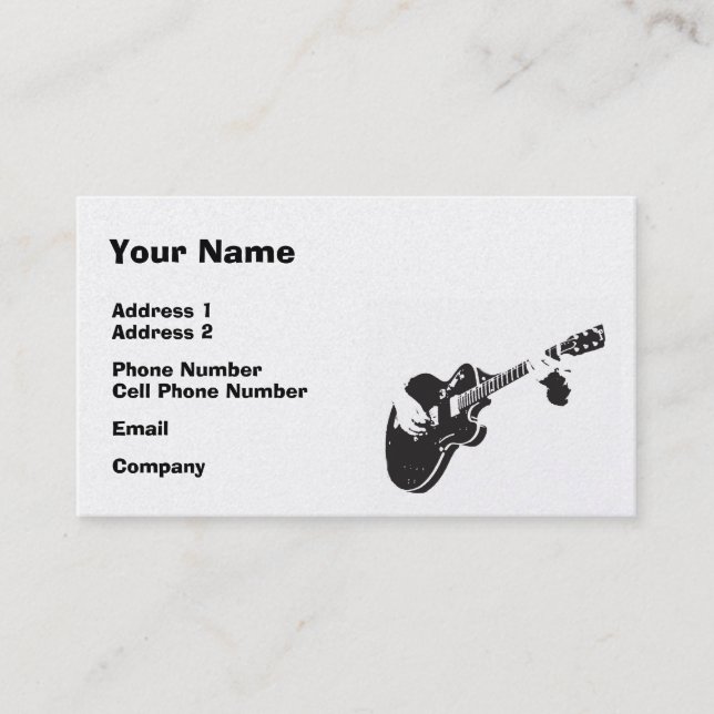 Tarjeta de la industria musical - guitarra negra (Anverso)