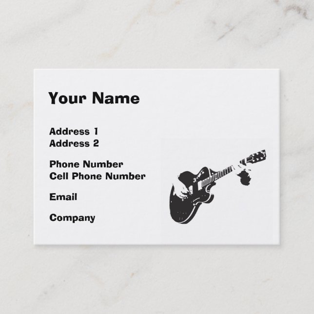 Tarjeta de la industria musical - guitarra negra (Anverso)