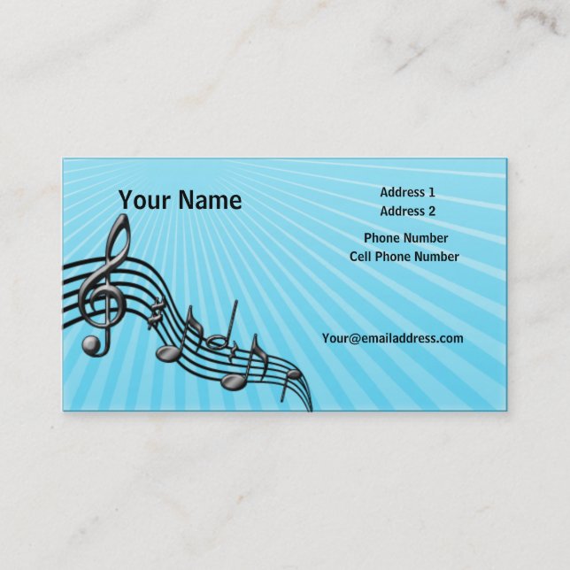 Tarjeta de la industria musical - notas negras de (Anverso)