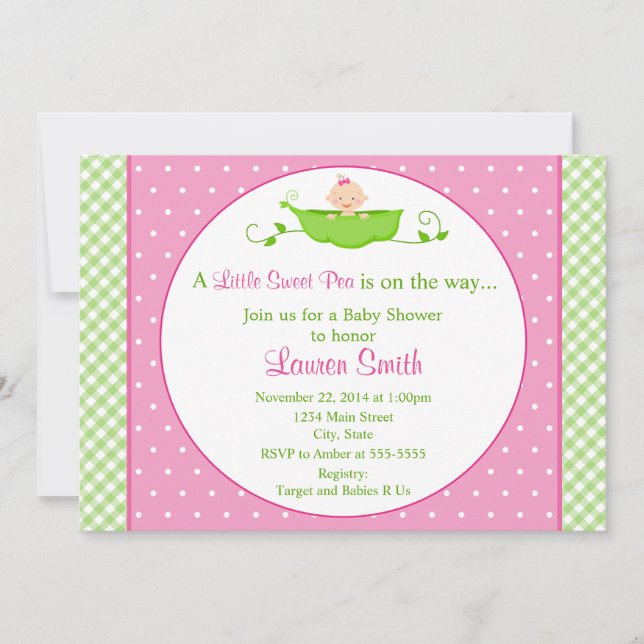 Tarjeta de la invitación 5x7 de Baby Shower del (Anverso)