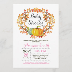 Tarjeta de la invitación de Baby Shower del chica