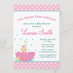 Tarjeta de la invitación de Baby Shower del chica