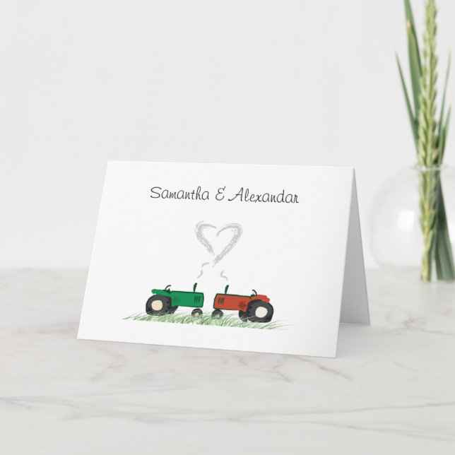 Tarjeta de la invitación de la boda de la granja (Anverso)