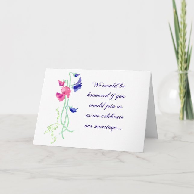 Tarjeta de la invitación de la boda del guisante (Anverso)